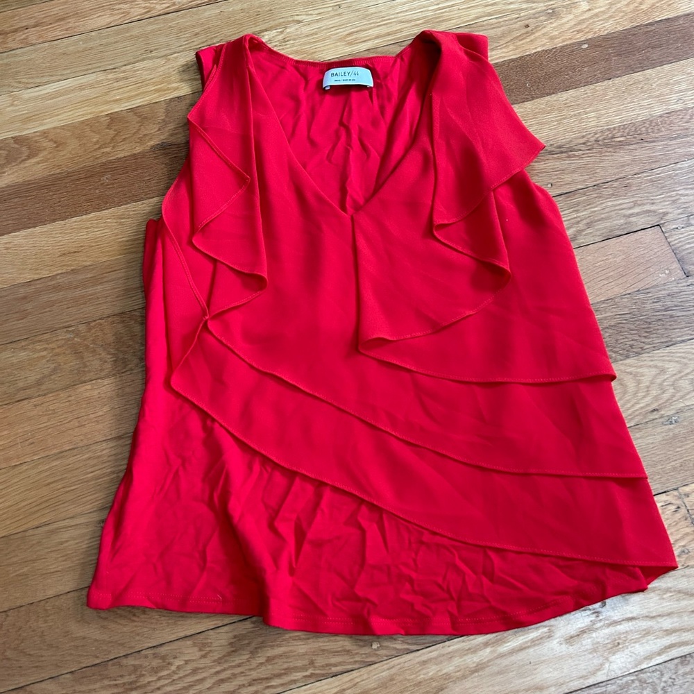 Bailey 44 Red Ruffle Front Tank Top - Picture 1 of 5